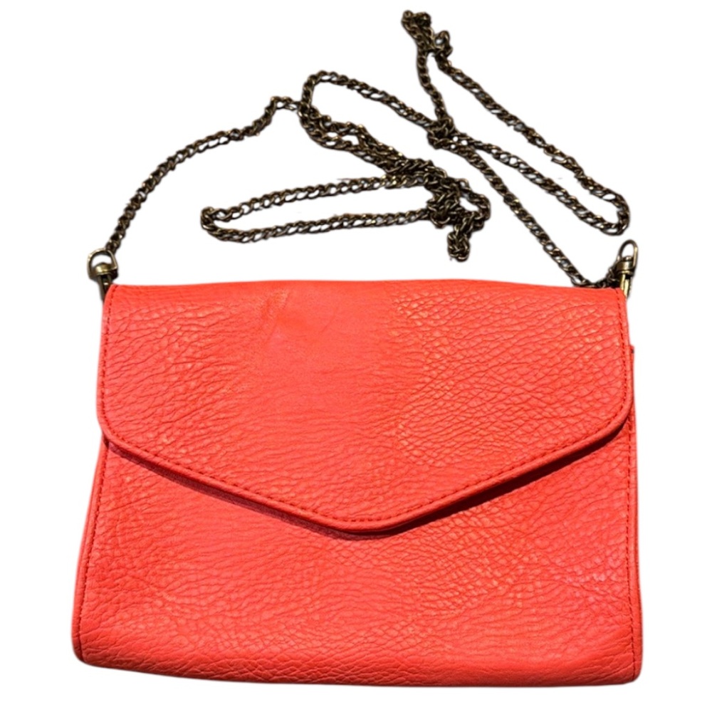 KIMCHI BLUE Envelope Crossbody chain Purse peach salmon color